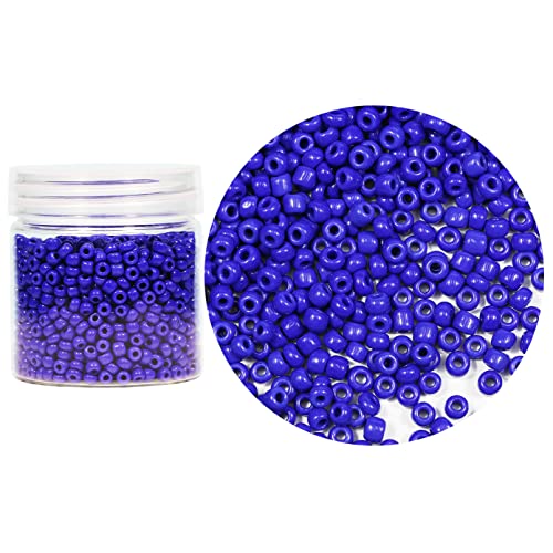 Bala&Fillic Opaque Royal Blue Color 4mm Glass Seed Beads About 1400pcs in Box 6/0 Glass Craft Seed Beads for Jewelry Making (Royal Blue, Size 4mm) - color: Royal Blue, size: 4mm