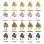 SUPERFINDINGS 40 Sets Tibetan Style Leaf Toggle Jewelry Clasps 4 Colors Necklace Toggle Clasp Alloy Metal T-bar Closure Clasps for Necklace Bracelet Jewelry Making DIY Craft,1.42x0.87x0.18Inch