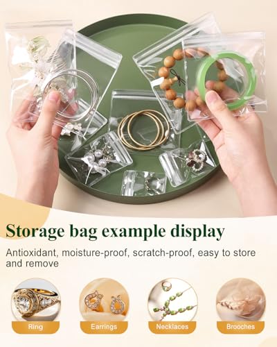 50Pcs Anti Tarnish Jewelry Bags Clear Pvc Jewelry Storage Pouches with Zipper Plastic Packing for Earrings (Pvc Jewelry Bags Large 3.55x5.12 in) - color: 50Pcs Pvc Jewelry Bags Large 3.55x5.12 in