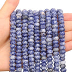 BONNY BOXX 1 Strand Natural 5 * 8mm Blue Dot Rondelle Beads, Natural Abacus Disk Stone Beads Loose Spacer Gemstone for DIY Bracelet Necklace Jewelry Making - color: Blue Dot, size: 5*8MM