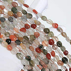 MJDCB Natural Irregular Shape Stone Beads 6-8mm Colour Quartzrutilated Gemstone Energy Cured for Jewelry Making Necklaces - color: Colour Quartzrutilated