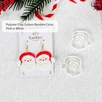 Xaekicr Christmas Santa Polymer Clay Cutters Set – Clay Earring Cutters for DIY Earrings – Cute Holiday Face Clay Molds – Polymer Clay Tools for Jewelry Making - color: F color