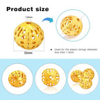 TOAOB 100pcs 12mm Gold Filigree Hollower Ball Beads Round Metal Loose Spacer Beads for DIY Crafts Bracelets Necklaces Earrings Jewelry Making - color: Gold, size: 12mm