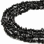 PLTbeads 5-8mm Natral Healing Gemstone Waist Bracelets Necklace Kit Irregular Stone DIY Crafts Design Jewelry Making 1 Strand per Bag Approxi 34 inch (Black Tourmaline Chips) - color: Black Tourmaline Chips