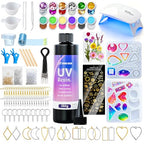 SHORE RESIN UV Resin Kit with Light, 250g Crystal Clear Fast-Curing Jewelry Set with Molds, Glitter, Dried Flowers & Tools for Earrings, Keychains & DIY Crafts - size: 250g