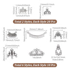 AHANDMAKER 100Pcs Chandelier Connectors 8 Styles Tibetan Antique Silver Dangle Chandelier Component Links Teardrop Fan Rhombus Connector Charms for Jewelry Making Supplies DIY Necklace Earrings