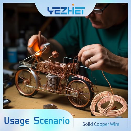 10 Gauge Soft Soild Copper Wire, 34 ft 1LB Spool, 99.9% Pure for Electroculture Gardening, Jewelry Making, Beading, Science Projects - size: 10GA