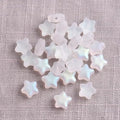 30 Pcs Crystal Glass Star Beads, Matte White 8mm Small Star Shape Crystal Lampwork Glass Loose Beads Lot for Jewelry Making DIY Jewelry Findings Beading Supplies
