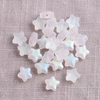 30 Pcs Crystal Glass Star Beads, Matte White 8mm Small Star Shape Crystal Lampwork Glass Loose Beads Lot for Jewelry Making DIY Jewelry Findings Beading Supplies
