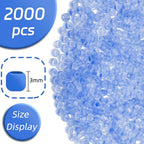 3mm Frosted Glass Beads Bulk, 2000 Pcs Jewelry Making Beads for Friendship Bracelet, Pendants, Key Chains, Necklaces, Hairpins (Royal Blue) - color: Royal Blue, size: 3mm