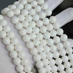 MJDCB 7A Natural Deep Sea White Shells Round Stone Beads for Jewelry Making DIY Bracelet Necklace (4mm) - color: Deep Sea White Shells, size: 4mm