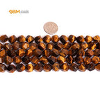 GEM-Inside Natural 10mm Yellow Tiger Eyes Gemstone Loose Beads Faceted Cambay Crystal Energy Stone Power for Jewelry Making 15" - color: Yellow Tiger Eye, size: 10mm