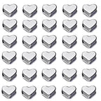 200 Pcs Heart Shape Spacer Beads Small Hole Spacer Beads Metal Loose Beads for Making Bracelet Necklace Earring Accessories DIY Handmade Craft (Silver) - color: 200 Pcs Silver