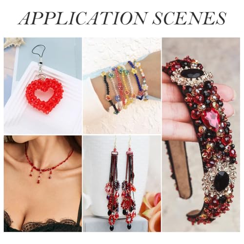 6 Strands Faceted Crystal Glass Beads Strands 3/4/6/8mm Rondelle Electroplate Glass Loose Spacer Beads Pearl Luster Plated for DIY Bracelet Necklace Jewelry Making, Red - color: 2/3/4/6/8mm-Red