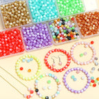 200pcs Glass Beads for Bracelets, 8mm Crystal Glass Round Beads for Jewelry Making, DIY Crafts, Single Box (White) - color: White