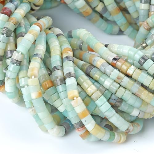 2x4MM 150PCS Amazonite Tube Cylinder Rondelle Abacus Disk Spacer Loose Beads for Jewelry Making - color: Amazonite, size: 2x4mm cylindrical