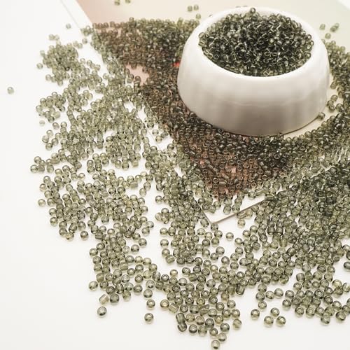 Gray Glass Seed Beads 5000 Pcs, 3mm Small Craft Pony Beads Bulk for Bracelets, DIY Necklace Ring Waist Chain - color: Gray