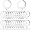 SUNNYCLUE 1 Box 180Pcs Earring Findings Kit 80Pcs 304 Stainless Steel Leverback Earring Hooks 100Pcs Open Jump Rings Lever Back Round Huggie Hoops Leverbacks Earrings Clasps for Jewelry Making Kits - color: 80pcs Stainless Steel Leverbacks & 100pcs Open J
