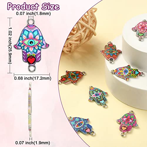 DanLingJewelry 50Pcs Random Color Religion Charms Hand of Hamsa with Evil Eye Charms for Bracelets Necklace Jewelry Making - color: 50pcs - Hamsa Hand - Random