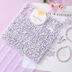 Acrylic Letter Beads 4mm Flat Round, 6mm Square - Beads for Making Friendship Bracelet or Necklace (26 Pieces of Flat Round White with Purple) - color: 26 pieces of flat round white with purple