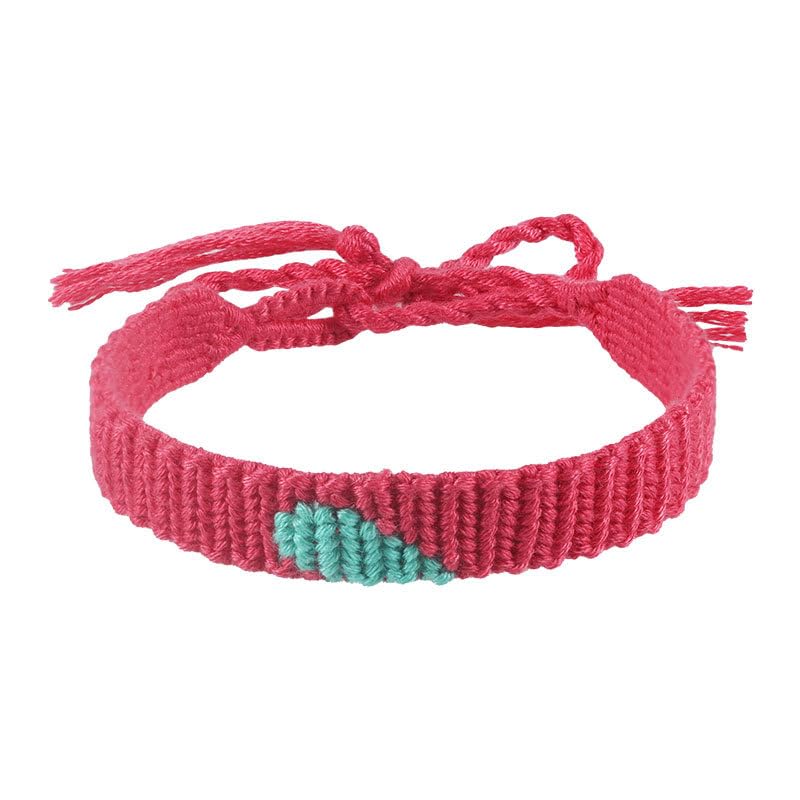 Heart Friendship Bracelets Set – Handmade Adjustable Tie-On Cotton-Acrylic Woven Bracelets – 4 Pairs (8pcs) Matching Bracelets for Couples, Best Friends, Teens & Adults - style: handmade love -8PCS