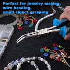 SPEEDWOX Long Reach Bent Needle Nose Pliers with Smooth Jaw Extra Long Nose Precision Wire Looping Pliers Needle Remover Pliers for Hard to Reach Narrow Spaces Jewelry Making Tools Fishing Tools - style: Bent Needle Nose Pliers Smooth Jaw