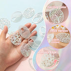 Dazzling Colorful Filigree Charms Hollow Out Multicolor Geometric Filigree Pendants for DIY Jewelry Making Earrings Necklaces Components - color: Ellipse