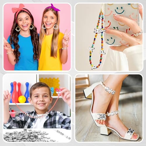 Augshy 700Pcs Large Letter Beads Silver Plastic A-Z Mixed Alphabet Shape Beads for Jewelry Making Bracelets Necklaces Key Chains Shoelaces Crafts Party Decor(9x12mm) - style: Silver Alphabet Style