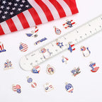 MARFOREVER Patriotic 4th of July Charms, 120 Pcs Independence Day Red White Blue Jewelry Making Charms American Flag Memorial Day Enamel Pendants for Bracelets Necklaces Earrings Craft - style: Patriotic