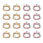 16-Pcs Crystal Jewelry Making Charms Silver Pendant Charm For Women Making Jewelry Crafts Rhinestone Charms - color: Cats