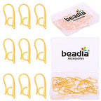 BEADIA 18K Gold Plated Earring Hooks 9x20mm 20pcs for Jewelry Making Findings - size: Hooks 9x20mm