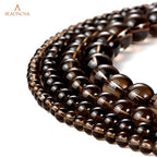 BEADNOVA 4mm Smoky Quartz Gemstone Round Loose Beads for Jewelry Making (90-92pcs) - color: 18) Smokey Quartz Beads, size: 4mm
