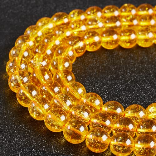 45pcs 8mm Natural Citrine Beads Gemstone Beads Round Loose Beads for Jewelry Making - color: Citrine, size: 8mm