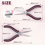 2PCS Mini Needle Nose Pliers Set Smooth Jaws Small Long Nose Pliers and Bent Nose Pliers Jewelry Plier for Jewelry Making, Extra Long Needle Nose Plier for Wire Wrapping Object Gripping - style: Straight & Bent Needle Nose Plier Smooth Jaws
