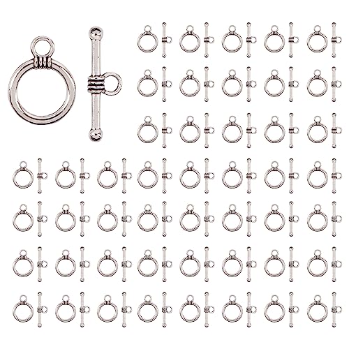 AUEAR, 150 Sets Silver Toggle Jewelry Clasps Necklace OT for Making - color: Silver, size: 150 Set