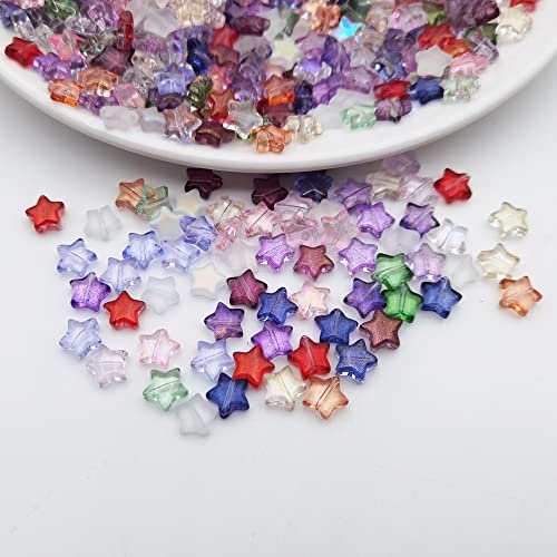 INSPIRELLE 100pcs Star Crystal Glass Spacer Beads for Jewelry Bracelet Necklace Making, 9.5mm - color: Stars