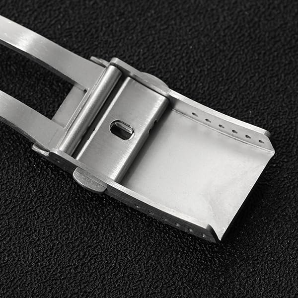 watchdives Watch Buckle 16mm/18mm/20mm/22mm Fold Safety Milled Clasp Replacement Stainless Steel Watchband Clasp (Silver, 16mm) - color: Silver, size: 16mm