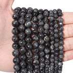 60pcs 6mm Natural Stone Beads Black Larvikite Beads Energy Crystal Healing Power Gemstone for Jewelry Making, DIY Bracelet Necklace - color: Black Larvikite, size: 6mm