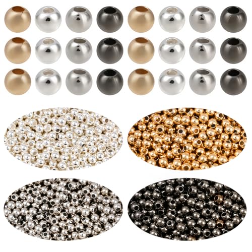 1 Box 4000PCS 3MM Tiny Spacer Ball Beads with Holes Mini Small Mixed Color Filled Round Assorted Loose CCB Plastic Charms Bead Bulk for Jewelry Making Necklaces Earrings DIY Craft Supplies - size: 3mm 4000pcs