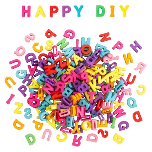 400pcs Large Alphabet Letter Beads,A-Z Large Alphabet Letter Charms for Jewelry Making, Bracelets, Necklaces, Keychains, DIY Crafts, Plastic Beads for Personalized Accessories (Classic Color) - color: Classic Color
