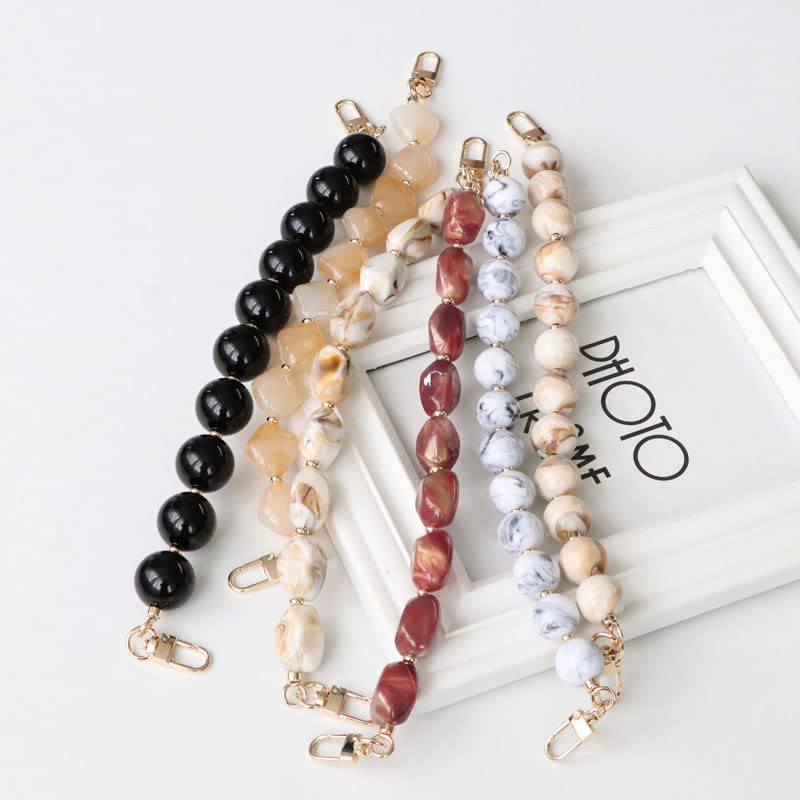 AUMEY Handbag Chain Straps Acrylic Purse Chain Strap Fashionable Replacement Purse Clutches Handles for Purse Handbags DIY Crafts, 15.7 inch of Each (YZL01-White) - color: Yzl01-white