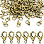 CooBigo 120pcs 16mm Lobster Clasps, Small Metal Alloy Lobster Claw Clasps for Necklace Bracelets Clip, Keychain Ring, Jewelry Making Accessories (Bronze) - color: 16mm Lobster Clasps Bronze