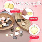 PATIKIL Pendant Trays for Jewelry Making, Blank Pendants Iron Double-hanging Bezel Settings Flat Base for Necklace Bracelet Charm - color: Gold Tone