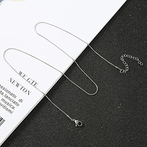 Loprome 12 Pcs Stainless Steel Snake Chain Necklace, Thin Round Snake Chains with Lobster Clasp for Jewelry Making, 1mm - color: steel, size: 18inch