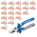 SPEEDWOX 20 Pcs 1" Rose Gold Key Fob Hardware Set, 8 Inches Glass Breaking Pliers with Rubber Tips, for Wristlet Keychain Key Lanyard Making - size: 1" Rose Gold