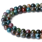 LAIDANLA Indian Agate 6mm Natural Stone Beads Round Loose Gemstone Stone Beads for DIY Bracelet Necklace Earrings Jewelry Making Polishing Genuine Real Beading Crystal 96PCS 2 Strand 32" - color: B-Indian Agate, size: 6mm