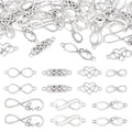 Pandahall 42Pcs Infinity Symbol Connectors Charms Alloy Heart Infinity Link Charms 7 Styles Tibetan Style Pendants for DIY Bracelet Necklace Jewelry Making Supplies