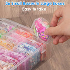 OUTUXED Bead Organizer Box, 72Pcs Small Clear Plastic Bead Storage, Mini Craft Storage Containers Boxes with Hinged Lid and Labels for Bracelets, Making DIY Jewelry Craft Nail, Screws, Seeds