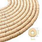 10 Strands Clay Bead, Heishi Beads for Bracelet Stack, Earth Tone Clay Beads for Adults, Flat Beads Kit for Friendship Bracelets, Neutral Beads Bracelet Making Kit(Warm Taupe) - color: Warm Taupe