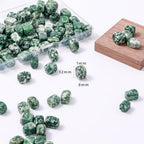 Natural Large African Jade Cube Stone Beads 8x11mm 38cm/str Loose Semi Gemstone Stone Square Beads for Making Bracelets Necklace - color: African Jade